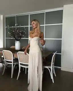 Manning Cartell Double Time Pleat Dress in White | Size S Small AU 8 for rent on The Volte - image 5