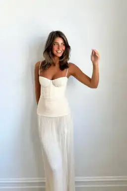 Manning Cartell Double Time Pleat Dress in White | Size S Small AU 8 for rent on The Volte - image 6