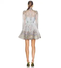 Zimmermann The Eden Belted Mini Dress in Blue Paisley Size 1/Au 10 for rent on The Volte - image 2