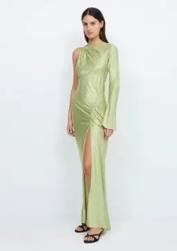 Bec & Bridge Kai Asym Maxi Dress Pear Green Size 6