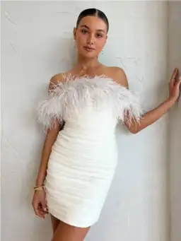 Rachel Gilbert Zion Mini Dress Ivory Size 3 / AU 12 for rent on The Volte - image 4