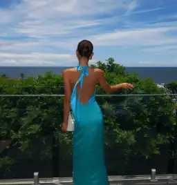 The Wolf Gang Oahu Slip Maxi Dress - Blue Aquamarine | Size  M , Medium , AU 10 for rent on The Volte - image 8