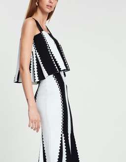 Sass and Bide Letter From Paris Dress Black White Stripe Size 8