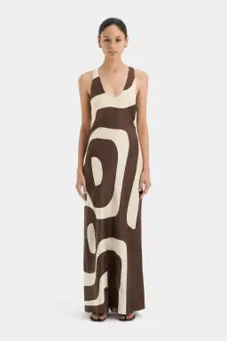 Sir the Label Freddie Scoop Neck Maxi Dress Poster Print Size 8 for rent on The Volte - image 1