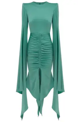 Alex Perry Powell Ruched Dress Teal Size 14 for rent on The Volte - image 2