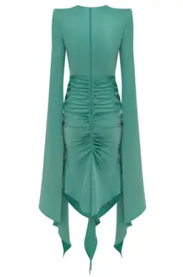 Alex Perry Powell Ruched Dress Teal Size 14 for rent on The Volte - image 3