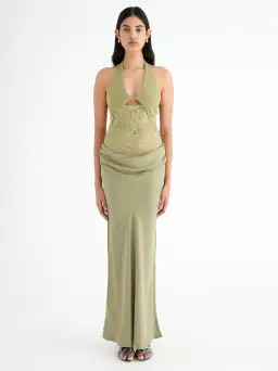 Benni Miko Maxi Dress Pear Green Size 10