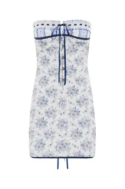 With Jean Sabrin Mini Dress Toile Papillon White Size M / AU 10 for rent on The Volte - image 1