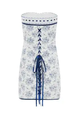 With Jean Sabrin Mini Dress Toile Papillon White Size M / AU 10 for rent on The Volte - image 3