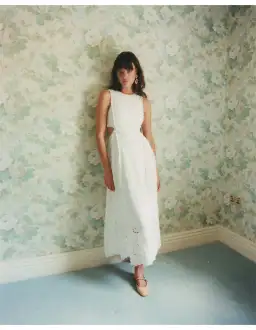 Lovaan Amelia Cutwork Embroidered Dress White Size 8