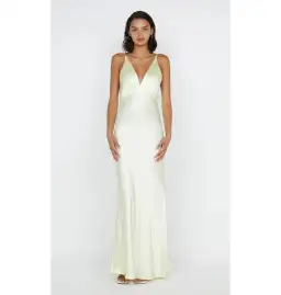 Bec & Bridge Moon Dance V Neck Maxi Dress Ice Yellow Size AU 8 for rent on The Volte - image 1