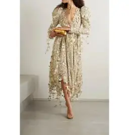 Zimmermann Celestial Zodiac Midi Dress Champagne Size 0 / AU 8 