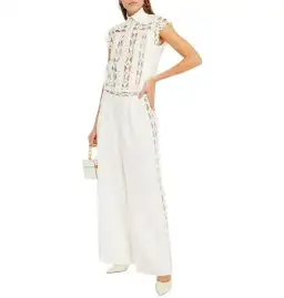 Zimmermann Moncur Studded Jumpsuit Ivory Size 0 / AU 8  for rent on The Volte - image 1