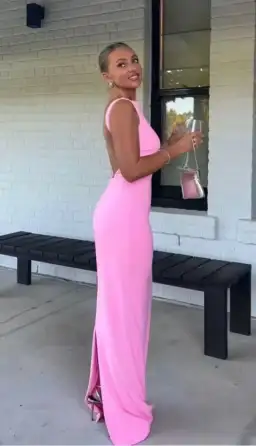 Effie Kats Verona Gown In Taffy Pink Size XS/Au 6 for rent on The Volte - image 8