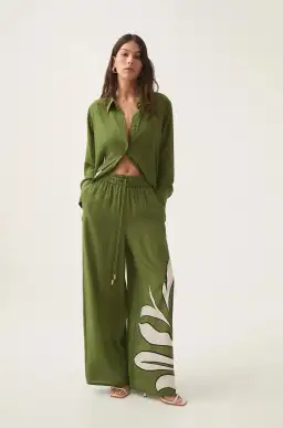 Aje Planetary Silk Oversized Shirt & Pants Set Size 12 for rent on The Volte - image 2