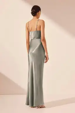 Shona Joy La Lune Bias Cowl Midi Dress Sage Size 10  for rent on The Volte - image 4