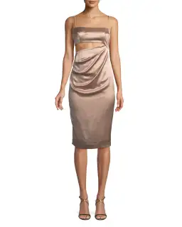 Misha Collection Selina Slip Dress Nude Champagne Size 6