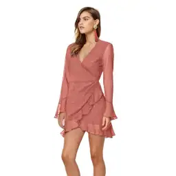 Bec & Bridge Roseville Mini Dress Rouge Pink Size 8 for rent on The Volte - image 1