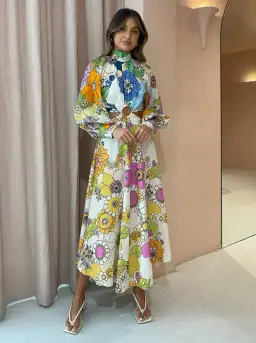 Alemais Farrah Cut Out Midi Dress Floral Size 8 for rent on The Volte - image 4