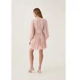 Aje Catalyst Pleated Mini Dress Blush Pink Size AU 10 for rent on The Volte - image 3