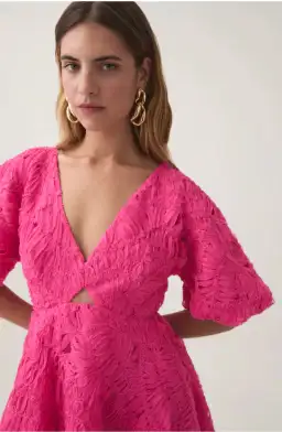 Aje Florential Mini Swing Dress Azalea Pink Size AU 8  for rent on The Volte - image 3