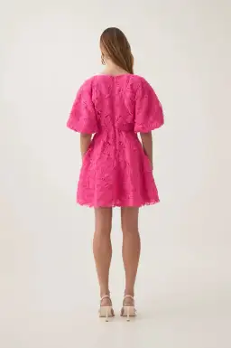 Aje Florential Mini Swing Dress Azalea Pink Size AU 8  for rent on The Volte - image 2
