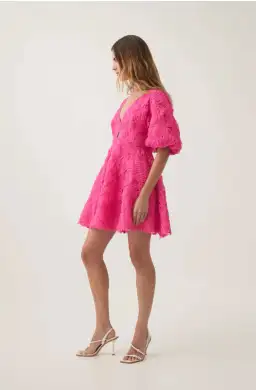 Aje Florential Mini Swing Dress Azalea Pink Size AU 8  for rent on The Volte - image 4