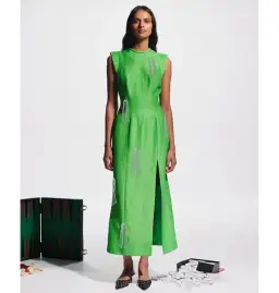 Alemais Dazzle Midi Dress in Green Size AU 8 for rent on The Volte - image 1