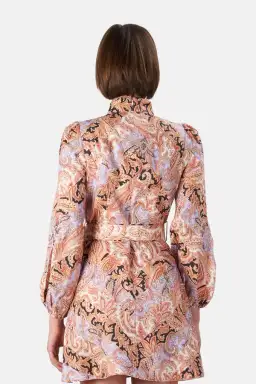 Zimmermann Botanica Chevron Mini Dress Chevron Paisley Size 1 / Au 10 for rent on The Volte - image 3