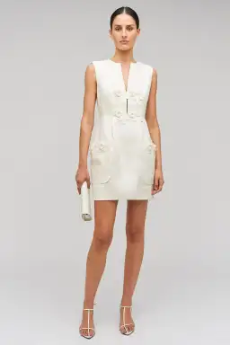 Oroton Rosebud Lace Mini Dress Soft Cream Size 8 for rent on The Volte - image 1