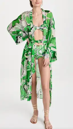 Cin Cin Oracle Sheer Robe Dress Fern Size 10/M for rent on The Volte - image 6