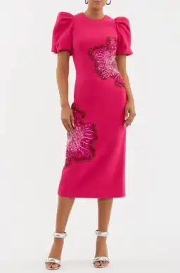 Rebecca Vallance Layana Midi Dress Raspberry Pink Size 12  for rent on The Volte - image 2