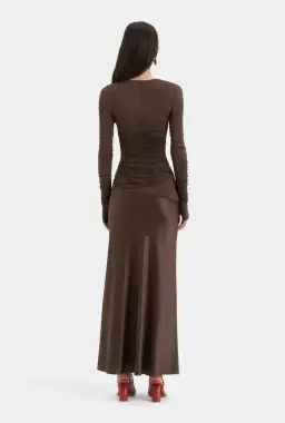 Sir the label Alessia Draped Gown chocolate size 8 for rent on The Volte - image 3