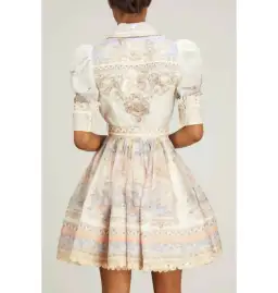 Zimmermann High Tide Mini Shirt Dress in Odyssey Print Size 3 / Au 14 for rent on The Volte - image 3