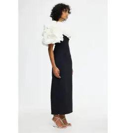 Acler Hampstead Midi Dress in Black and Ivory Size AU 12 for rent on The Volte - image 5