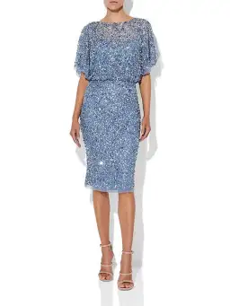 Montique Alinda Hand Beaded Dress Sky Blue Size AU 8 for rent on The Volte - image 1