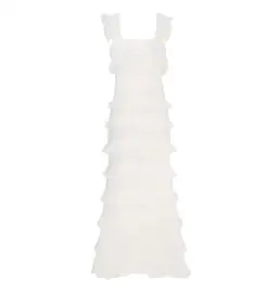 Zimmermann Natura Ruffle Dress in Parchment Size 0 / AU 8 for rent on The Volte - image 4