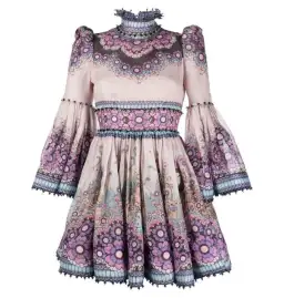 Zimmermann Celestial Bell Sleeve Mini Dress Gemini Zodiac Print Size 3 / AU 14 for rent on The Volte - image 6