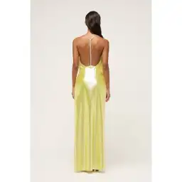 Michael Lo Sordo Nicole Drape Crystalline Dress Yellow Size 8  for rent on The Volte - image 2
