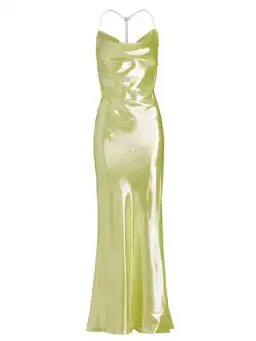 Michael Lo Sordo Nicole Drape Crystalline Dress Yellow Size 8  for rent on The Volte - image 5