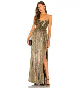 Bronx and Banco Strapless Gown Gold Size 8  for rent on The Volte - image 1