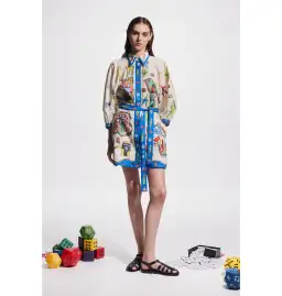 Alemais Players Mini Dress in Multi Size AU 12