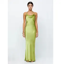 Bec & Bridge Odessa Halter Dress Chartreuse Green Size AU 12