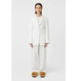 Camilla and Marc Jagger Blazer and Trousers Set White Pinstripe Size AU 8
