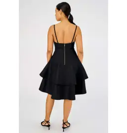 Oroton Tiered Bodice Dress Black Size AU 8  for rent on The Volte - image 4