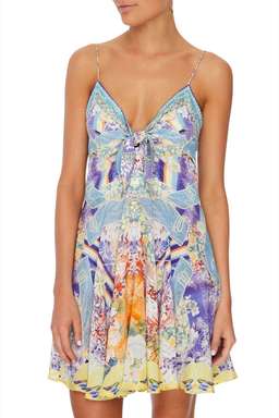  SHORT CAMILLA DRESS W/ TIE FRONT GIRL IN THE KIMONO for rent on The Volte - image 1