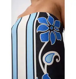 By Johnny Azure Granada Dress in Aqua Navy Ivory Size AU 6 for rent on The Volte - image 3