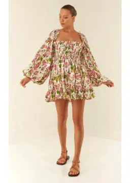 Palm Noosa Milky Way MIni Dress in Pink Blooms Size 12 for rent on The Volte - image 1