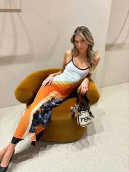 She is Ollà Papaya Midi Dress Papaya Print / Black Size S / AU 8 for rent on The Volte - image 5