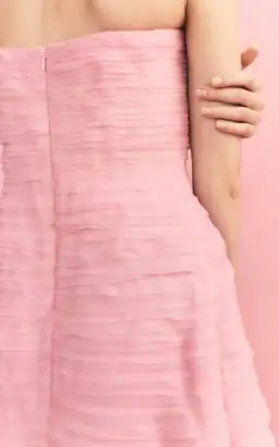 Aje Soundscape Strapless Ruffled Maxi Dress Pink Size 14 for rent on The Volte - image 5